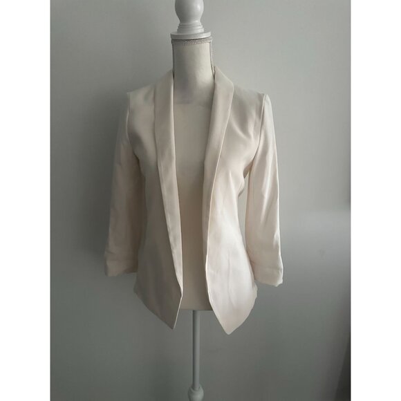 H&M Cream Long Sleeve Blazer Jacket Size 4 - Picture 5 of 5